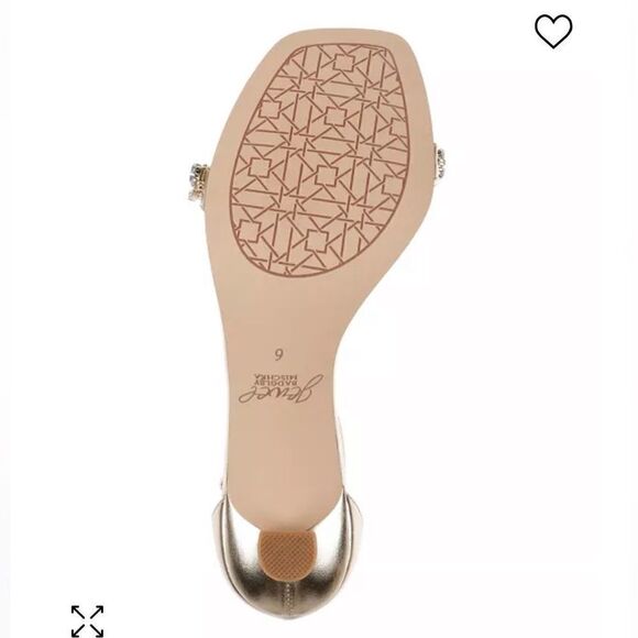 Jewel Badgely Mischka Angel Gold Metallic Jeweled Sandals Size 6.5 New in box - Picture 5 of 10